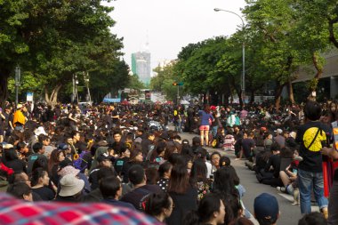 Taipei, Tayvan, 30 Mart 2014. yüz binlerce kişi p