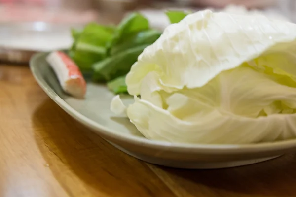 Delicious Chinese hotpot ingredients on the table. — Stock Photo, Image