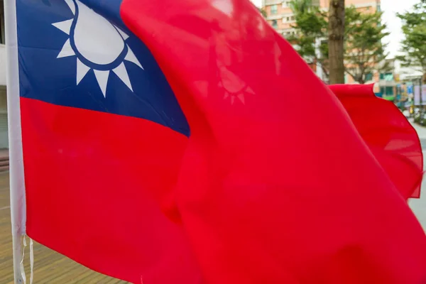 Флаги Китайской Республики Развеваются Ветру — стоковое фото