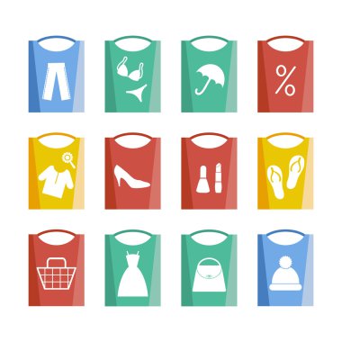 12 alışveriş simge kümesi