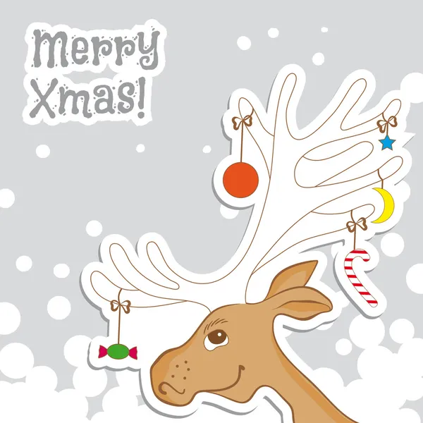 ile illüstrasyon karikatür Noel reindeer