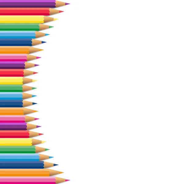 Bordure ronde de crayons — Image vectorielle