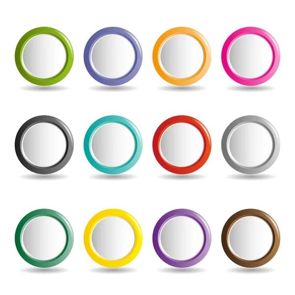 Set of round 3D buttons