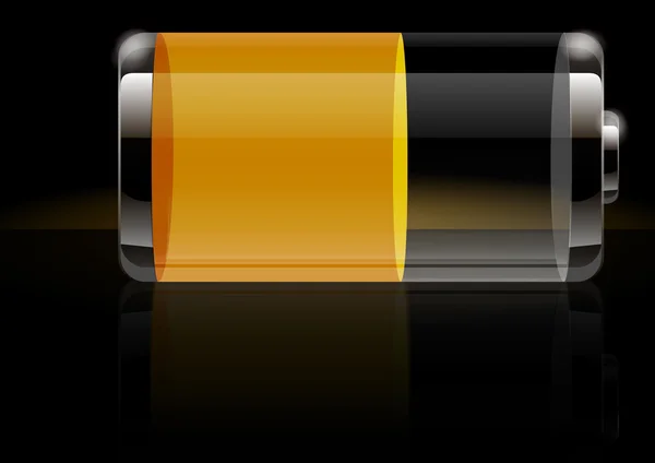 Glossy transparent battery icon — Stock Vector