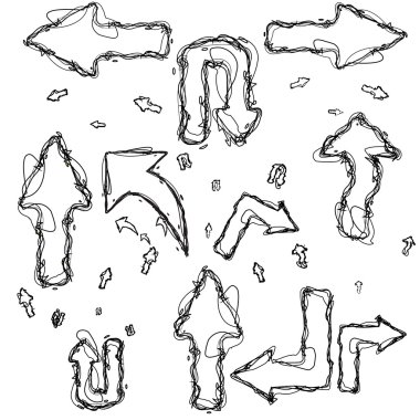 El çizimi tasarım ögeleri koleksiyonu