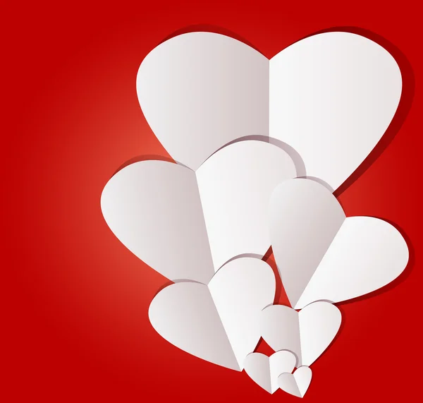 Beyaz kağıt kalp valentins gün — Stok Vektör