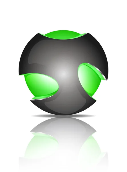Logotipos abstrato 3d esfera — Vetor de Stock