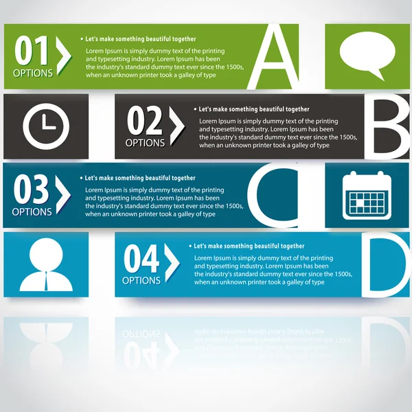 Banner de opciones de infografías modernas — Archivo Imágenes Vectoriales