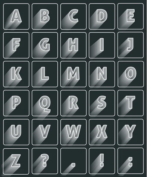Πολύ σκιά alfabet — Διανυσματικό Αρχείο