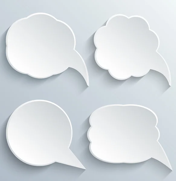 Abstract Vector White Speech Bubbles Set — Stock Vector