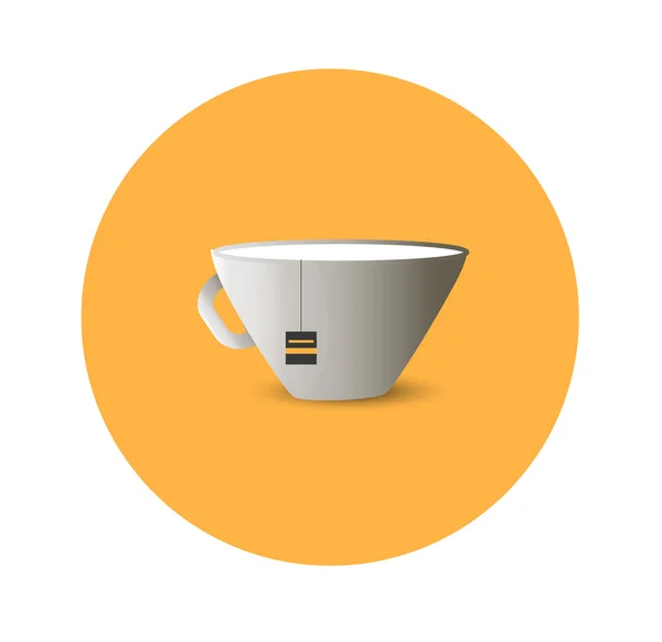 Plat tasse de thé — Image vectorielle