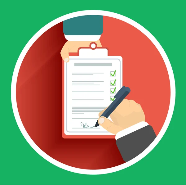 düz tasarım teslimat imza ve iki el