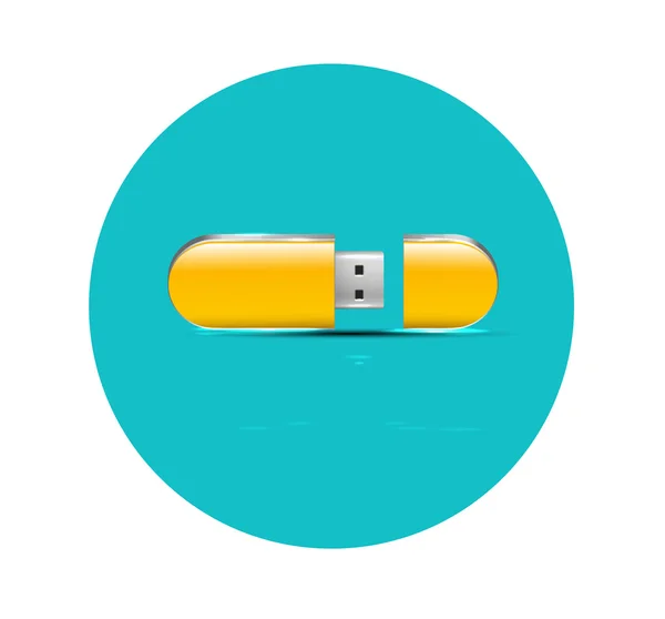 Icono USB flash plano — Archivo Imágenes Vectoriales