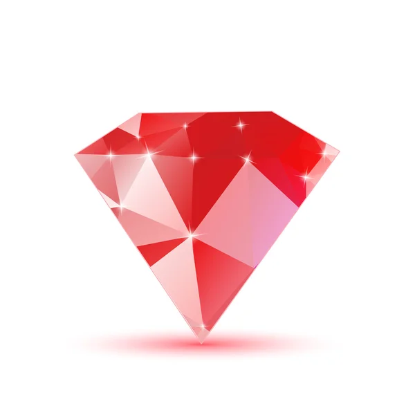 Diamond red triangular — Stock Vector