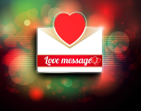 Valentine mail message with heart — Stock Vector