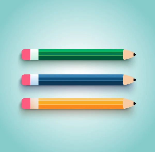 Pencil set flat design — Stock Vector