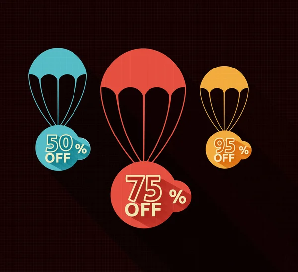 Discount parachute set — Stock Vector