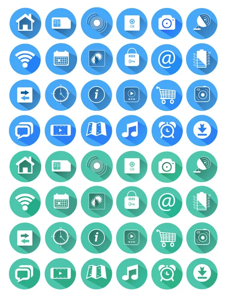 Flache Icons für Web und mobile Anwendungen — Stockvektor