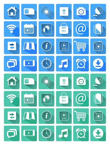 Iconos planos para aplicaciones web y móviles — Archivo Imágenes Vectoriales