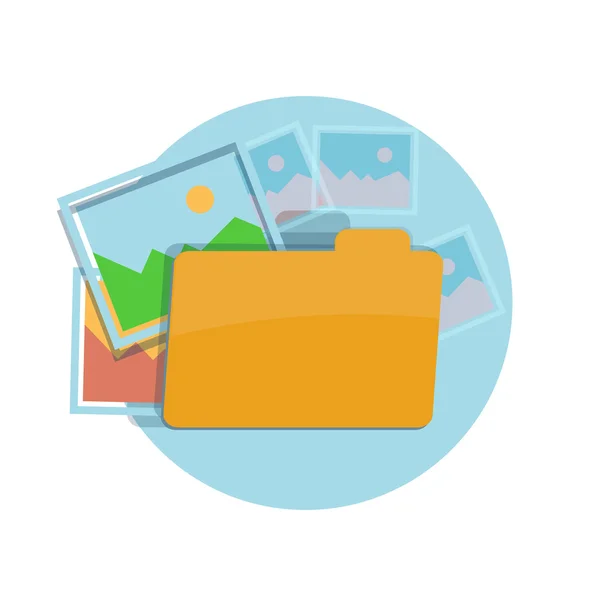 Icono de carpeta con imágenes — Vector de stock