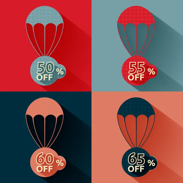 Discount parachute set — Stock Vector