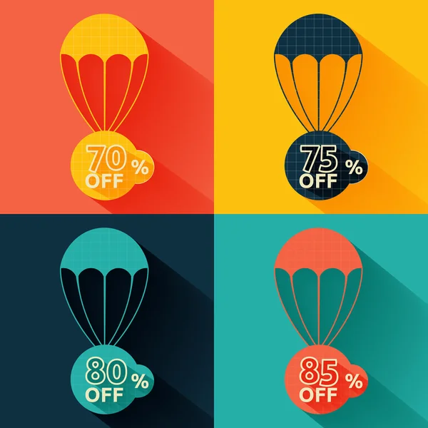 Discount parachute set — Stock Vector