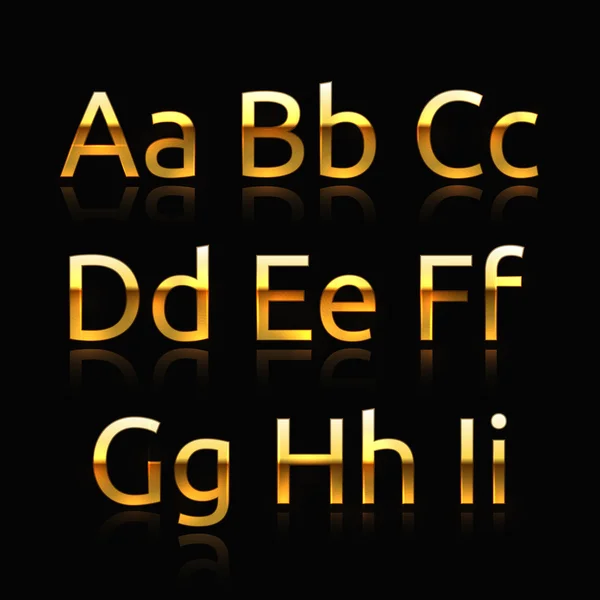 Złoty alfabet — Wektor stockowy
