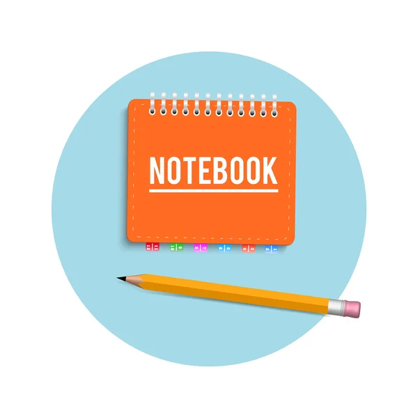 Notizbuch und Bleistift — Stockvektor