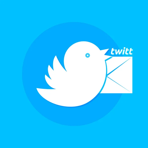 Message lettre oiseau — Image vectorielle