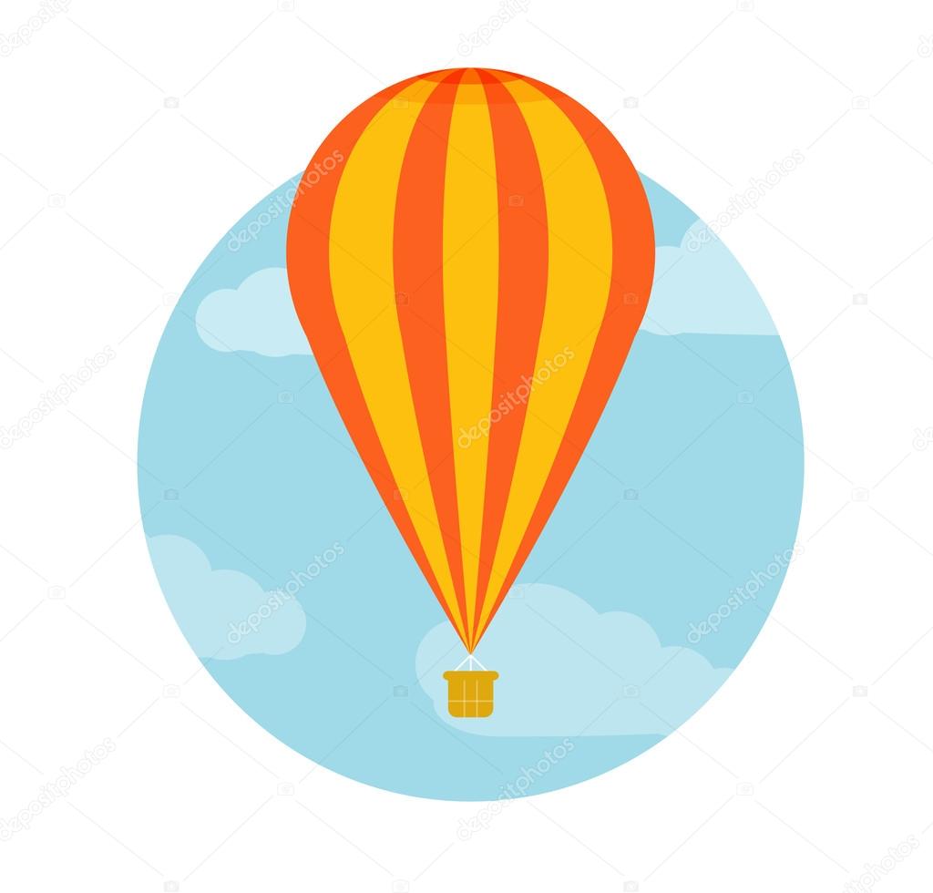 Hot air balloon flying