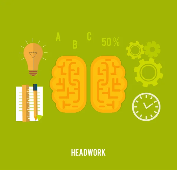 Concepto de Headwork — Vector de stock