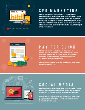 web tasarım, seo, sosyal medya için simgeler