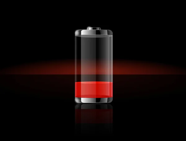 Glossy transparent battery icons — Stock Vector