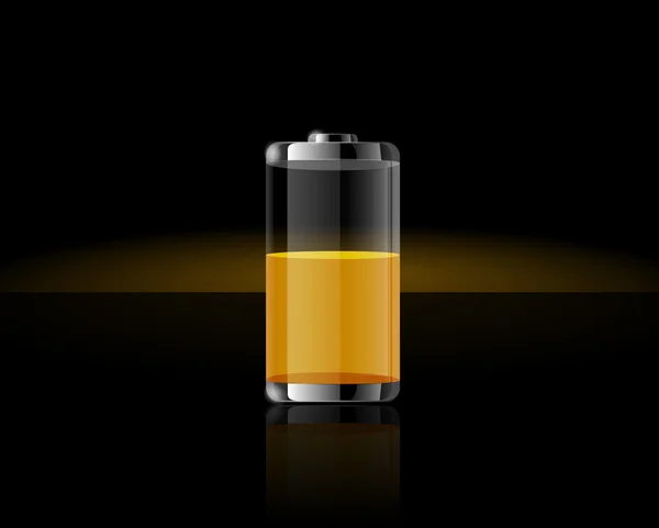Icone trasparenti lucide della batteria — Vettoriale Stock