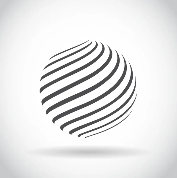 Résumé tourbillon sphère globe symbole — Image vectorielle