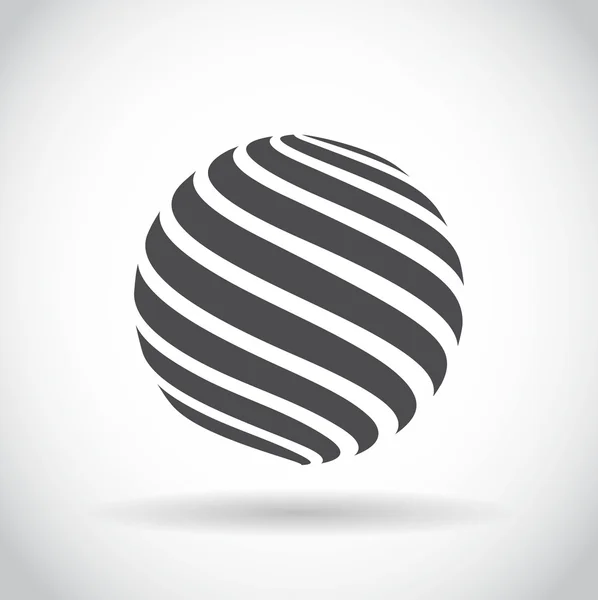 抽象的な渦巻球グローブ シンボル — ストックベクタ
