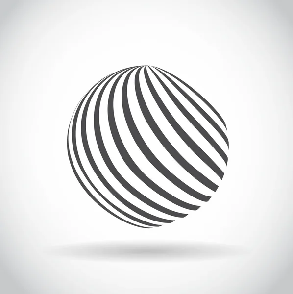 Abstracte swirl bol globe symbool — Stockvector