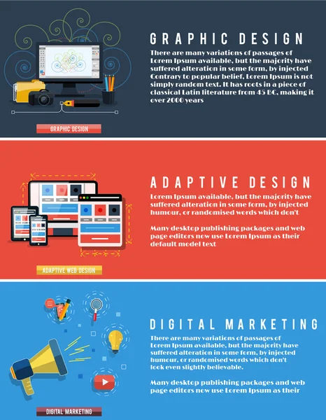 Icônes pour la conception web, SEO, médias sociaux — Image vectorielle