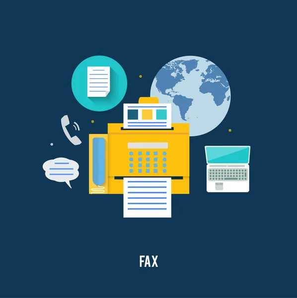 Fax ikonra lapos kivitel — Stock Vector
