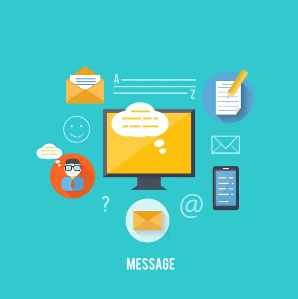 Concept van message en email technologie — Stockvector