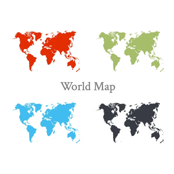 Weltkarte in verschiedenen Farben — Stockvektor
