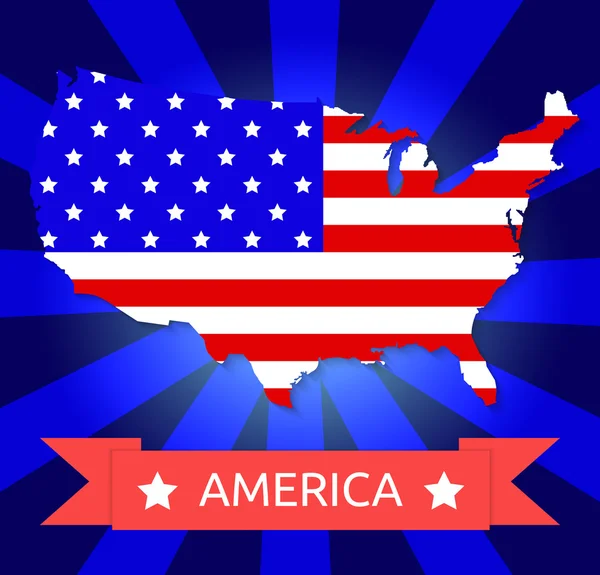 Amerika vlag op het Amerikaanse grondgebied — Stockvector