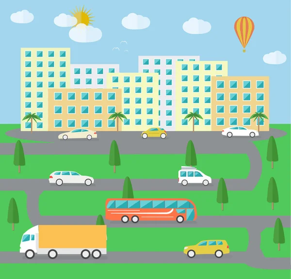 Ciudad ciudad paisaje vida — Vector de stock