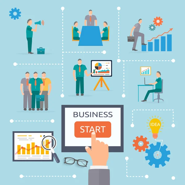 Business start infographics template — Stock Vector