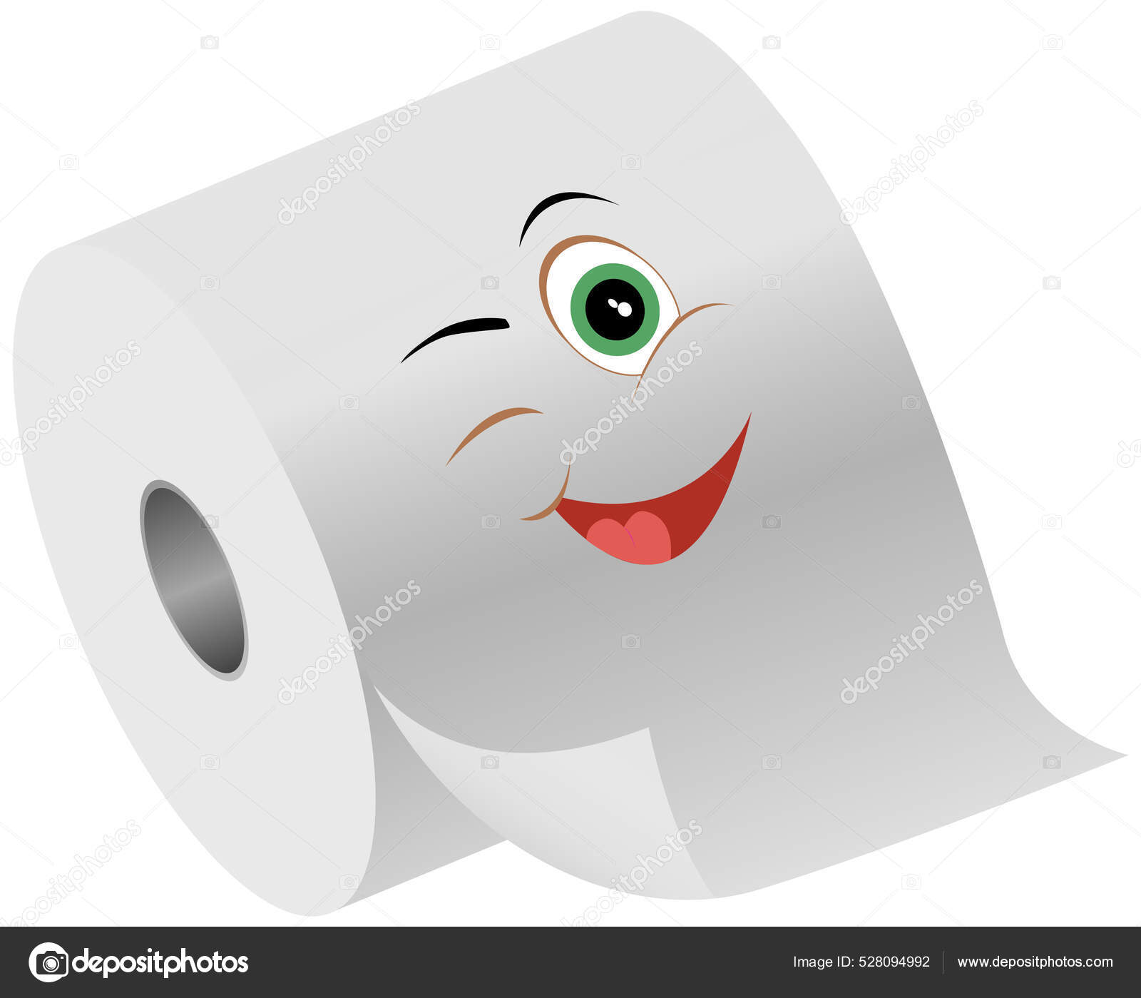 Funny happy cute smiling toilet paper Royalty Free Vector