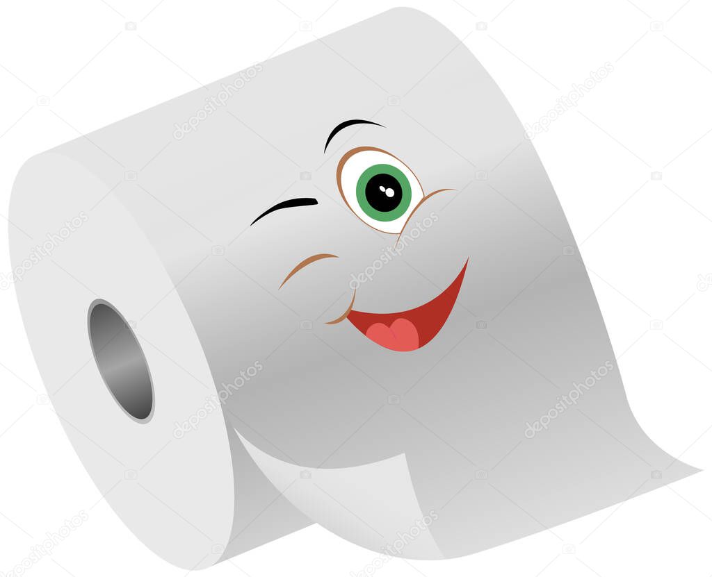 Cartone animato sorridente carta igienica divertente. Prodotto di carta  viene utilizzato per scopi sanitari e igienici - Vettoriale Stock di  ©robuart 528094992