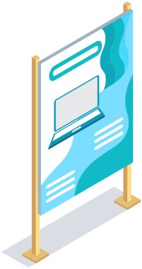 Reklam standı, duyuru sokak sandviç tahtası, beyaz arka planda izole edilmiş sergi.