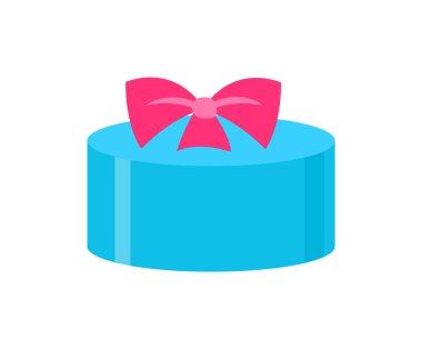 Yay Vektör İllüstrasyonlu Yuvarlak Şekilli Kutu