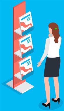 Şirketten ürün almayı teklif eden kişi. Reklam broşürleriyle ticaret amaçlı stand-and show.