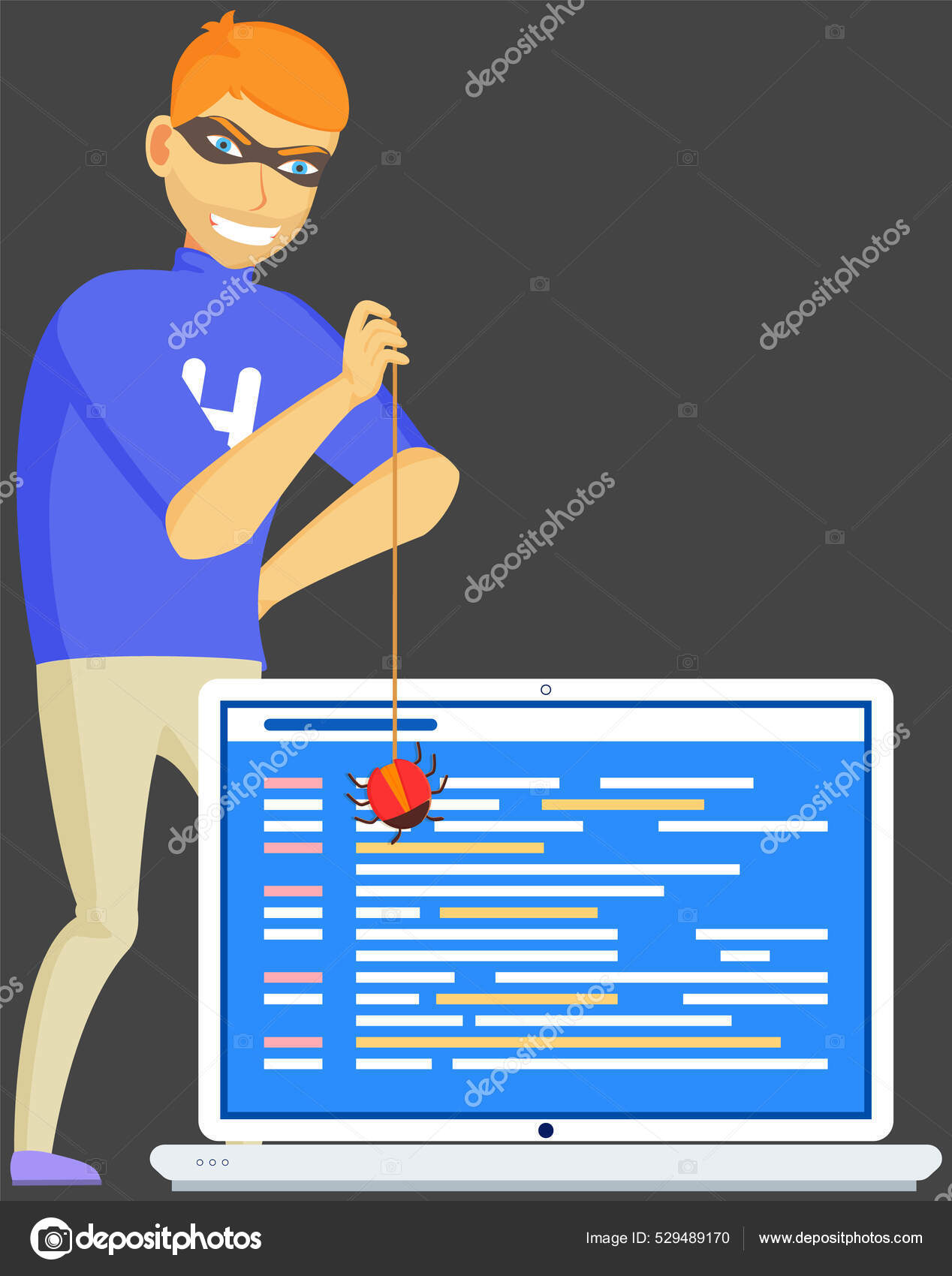 Hacker attack. Hacker breaks into computer. Cyber attacker cracker